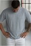 Men's Grimelange Basic Plain Unprinted Oversize Salas T-Shirt - 2