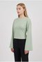 Women's çağla green crew neck waist-fitted women's spanish long sleeve blouse - 2