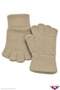 Winter Beige Color Soft Textured Fingerless Cut-Out Half Finger Plush Comfortable Use Luxury Gloves Glove - 3