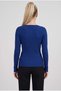 Women's Cobalt Blue Pear Collar Hook Detailed Hooked Long Sleeve Ribbed Extra Soft Soft Blouse Body - 3