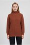 Women's Brown Thick Knitted Turtleneck Sweater