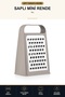 Double-Sided Mini Grater Stainless Steel Blade Hand Grater with Handle Cheese Vegetable Grater Beige