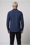 Oslo men's navy blue linen-look self-patterned shirt - 3