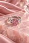 Pink and White Zircon Stone Detailed Adjustable Ring - 3