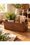 Farmhouse Wooden Organizer Case with Rope Handles 24X16X9 cm Brown - 2
