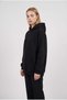 Women's Black Plain Hooded Oversize 3 Thread Raised Casual Loose Cut Hoodie Sweatshirt - 2