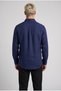 Men's Arturo Navy Blue Soft Textured Gabardine Look Long Sleeve Shirt - 3