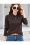 Women's long sleeve mandarin collar modal blouse with chinese knot detail - 2