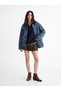 Relaxed Fit Half-Zip Fleece Navy Blue Sweatshirt