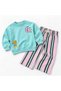 Girls' and Boys' 3-Thread Cotton Surf Printed Sweatshirt Tracksuit Set - 3