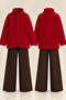 Alora Zippered Fleece Double Set Red - 4