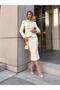 Gold Button Detailed Jacket and Midi Skirt Tweed Set - 3