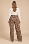 Plus Size Loose Fit Patterned Lycra Trousers - 5