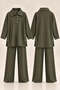 Alina Polo Collar Double Set Khaki Green - 8