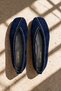 Vanesya Navy Blue Women's Genuine Leather Suede Trok Detailed Ballerina Shoes - 2