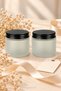 2 Pieces of 100 ml Frosted Glass Jars with Black Metal Lids - for Candle, Cream, Cotton and Hobby Storage - 5