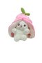 Strawberry Costume Plush Rabbit Toy Zippered Transformable Soft Rabbit Sleeping Companion - 6