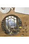 Peaceful Winter Scenery Design Special Cut Round 272 Piece Wooden Puzzle Mpda748
