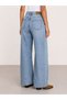 Emma Women's Green Cast Wide Leg High Waist Regular Fit Jean Pants - 3
