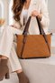 Women's Large Size Water-Resistant Suede Fabric Long Strap 4-Compartment Hand and Shoulder Bag - 2