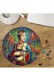 Women's Zodiac Wheel Design with Footprints, Special Cut Round 272 Piece Wooden Puzzle Mpda512