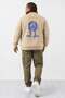 Big Size Men's Sweat Malcolmx 22735 Beige - 2