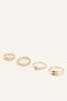 Women's 4-Piece Stone and Textured Ring Set I8779Axns - 2