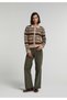 Regular Fit High Waist Wide Leg Women's Green Trousers - 3