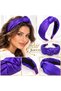 Color Wave Colorful Satin Knotted Crown Pink Blue Tie-Dye Patterned Wide Padded Women's Crown - 2