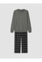 Checkered Embroidered Men's Pajama Set for Style Enthusiasts from Uzg Store - 2
