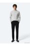 Light Gray Half Turtleneck Plain Knit Wool Blended Sweater - 5