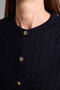 Regular Fit Crew Neck Buttoned Textured Knitwear Basic Wool Blend Cardigan H8479Ax26Wn - 4