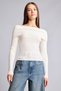 Ultra Soft Fitted Off-The-Shoulder Ribbed Ecru Women's Sweater H2387Ax/Er105 - 3