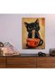 Black Cat Ramen Funny Metal Poster - Magnetic Wall Art Print - 5