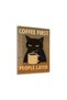 Grumpy Coffee Loving Cat Metal Poster - Magnetic Wall Art Print - 2
