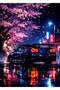 Sakura Drift Nissan R34 Car Metal Poster - Magnetic Wall Art Print