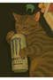 Cat Nap with Monster Energy Funny Metal Poster - Magnetic Wall Art Print