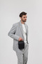 Men's Genuine Leather Hand and Shoulder Bag with Zipper, Multi-Compartment, Daily Use Bag, Black 31703 - 7