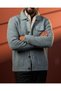 Slim Fit Polo Collar Buttoned Wool Blend Knitwear Men's Cardigan Gray T20332-04 - 4