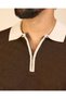 Slim Fit Polo Collar Buttoned Wool Knitwear Men's Sweater Brown T20330-03 - 2