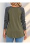 Women's long sleeve v-neck buttoned viscose blouse - 4