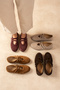 Tan Women's Genuine Leather Suede Double Strap Mary Jane Ballerina Shoes - 7