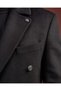 Slim Fit Double-Breasted Side Pocket Metal Buttoned Cashmere Men's Coat Black T20211-01 - 6