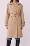 Women's Trench Coat with Tie Detail Trc02810 Beige - 3