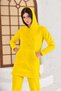 Sari Two Yarn Long Oversize Hooded Sweatshirt with Pockets