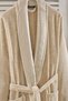 Luxury |   100% Cotton Jacquard Luxury 3 Piece Bathrobe Set |   Bathrobe Set |   Dowry Set Bej - 2