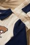 Baby Boy Navy Blue Ecru Teddy Bear Embroidered 2-Piece Set |   100% Cotton, Polo Collar, Stylish and Comfortable Baby Clothes - 4