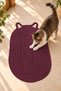Patiloop Cat Scratching Mat 35X65 Cm, Ear-Detailed Knitted Cat Mat, Straw Jute Rope, Suitable for Home Use, Decorative Natural-Looking Cat Scratcher and Paw Play Mat, Pet Product - 2