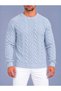 Hair Braid Patterned Crew Neck Knitwear