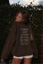 Women's Relaxed Fit Sweatshirt Cry First Printed Brown – Crew Neck, 3 Thread Without Threaded Detail - 2